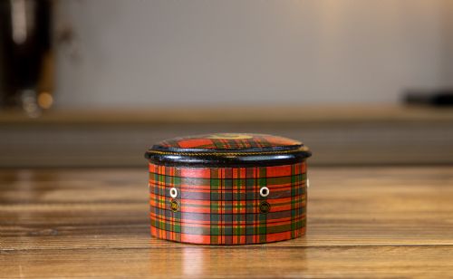 Rare Tartan Ware Sewing Reel Box 1875