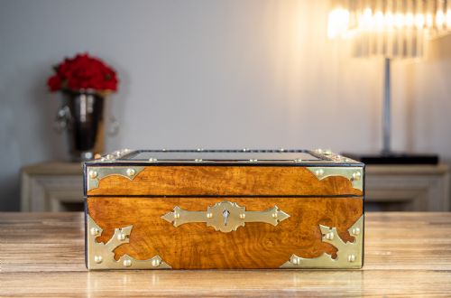 Burr Walnut Jewellery Display Box 1870