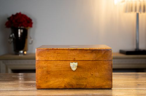 Burr Walnut Work/sewing Box 1880