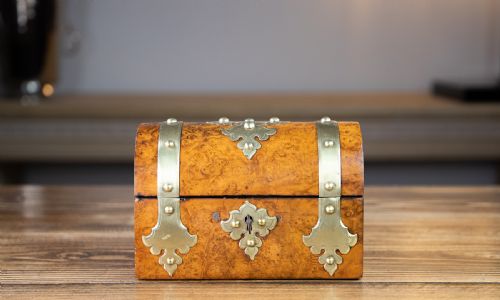 Burr Walnut Brass Overlay 1880