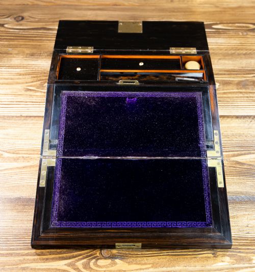 SATINWOOD BRASS OVERLAY LAPDESK 1850 - ADDITIONAL PHOTO 4