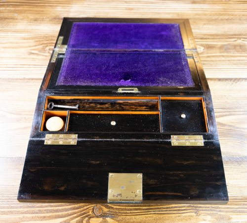 SATINWOOD BRASS OVERLAY LAPDESK 1850 - ADDITIONAL PHOTO 6