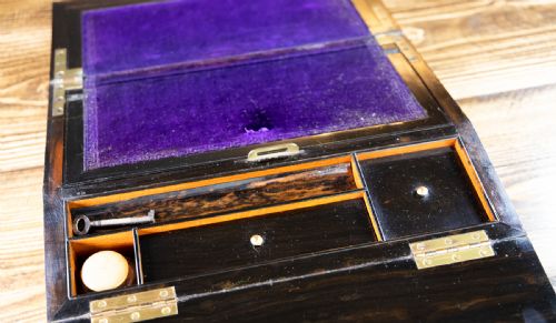 SATINWOOD BRASS OVERLAY LAPDESK 1850 - ADDITIONAL PHOTO 7