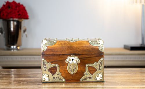 Walnut & Brass Tea Caddy 1880