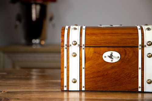 LIGHT ROSEWOOD FRENCH TEA CADDY 1890 - ADDITIONAL PHOTO 5