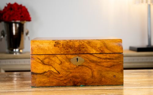 Burr Walnut Victorian Table Box 1880