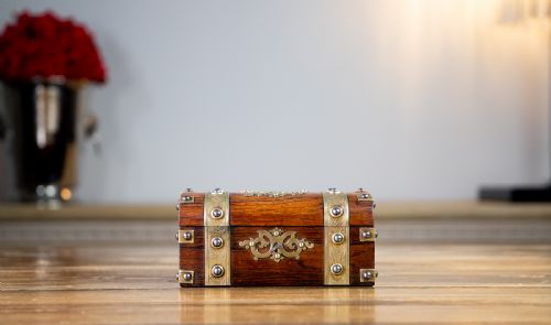 French Brass Overlay Box 1870
