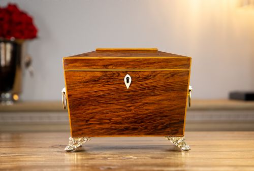 Regency Rosewood Tea Caddy 1820