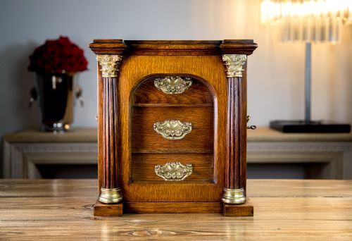 Victorian Oak Cigar Cabinet 1890