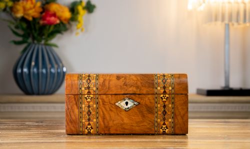 Tunbridge Ware Walnut Work Box 1880
