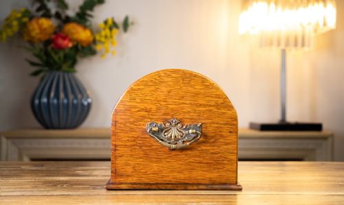 GOLDEN OAK TAMBOUR CIGAR CABINET 1900 - ADDITIONAL PHOTO 1
