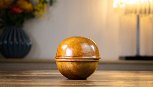 Turned Fruitwood Box 1920'S