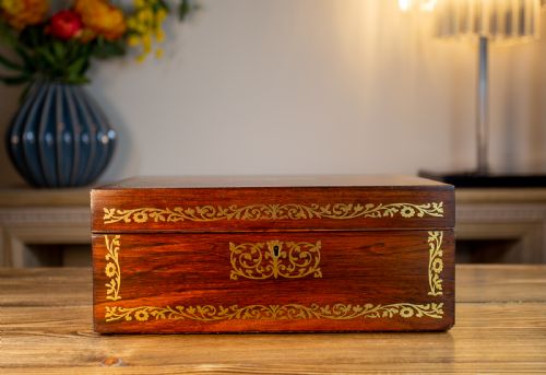 Rosewood Regency Brass Box 1820