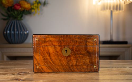 Figured Walnut Sewing Box 1880