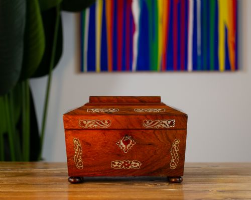 William IV Rosewood Tea Caddy 1830