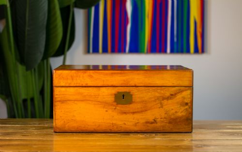 Solid Olivewood Writing Slope 1880