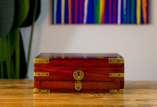 Solid Mahogany Campaign Box 1800