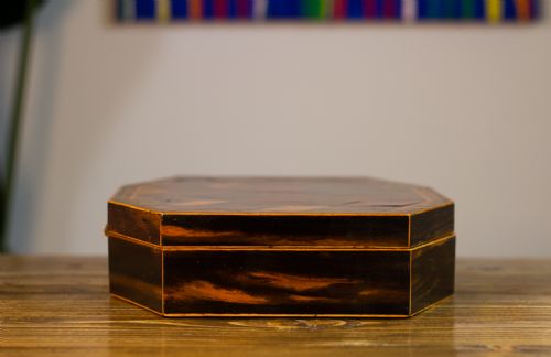 fig 1. Octagonal Coromandel Inlaid Card Box 1850