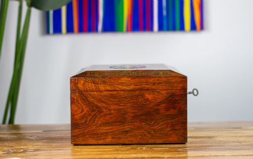 REGENCY ROSEWOOD WORK BOX 1830 - ADDITIONAL PHOTO 1