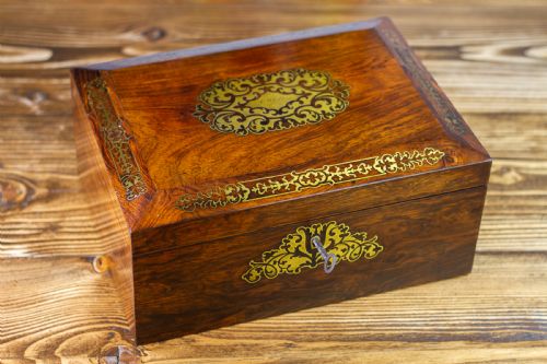 REGENCY ROSEWOOD WORK BOX 1830 - ADDITIONAL PHOTO 3