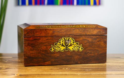 REGENCY ROSEWOOD WORK BOX 1830 - ADDITIONAL PHOTO 4