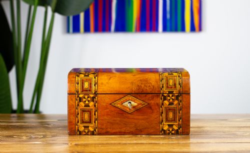 Figured Walnut Tunbridge Box 1880