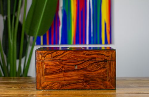 Figured Walnut Table Box C.1870