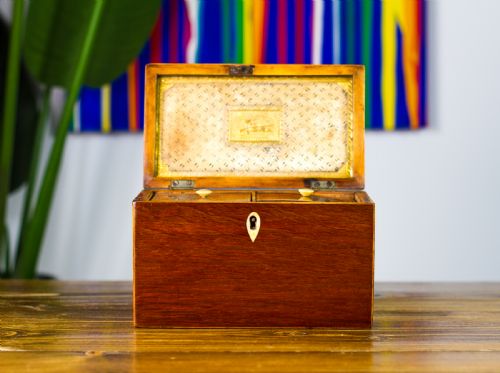 PARTRIDGE WOOD TEA CADDY 1850 - ADDITIONAL PHOTO 7