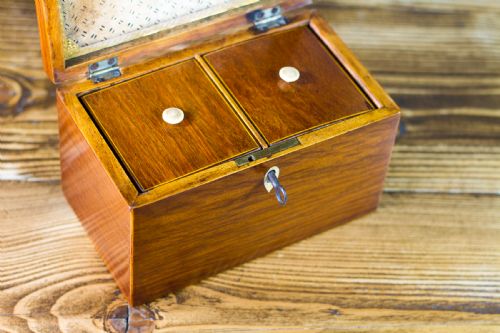 PARTRIDGE WOOD TEA CADDY 1850 - ADDITIONAL PHOTO 8