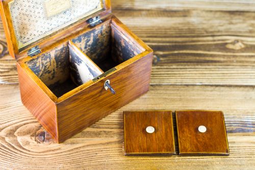 PARTRIDGE WOOD TEA CADDY 1850 - ADDITIONAL PHOTO 9