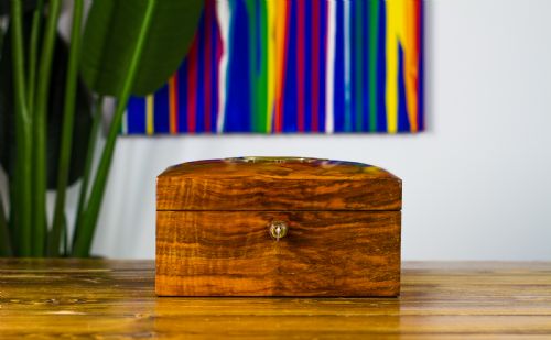 Domed Top Figured Walnut Box 1890