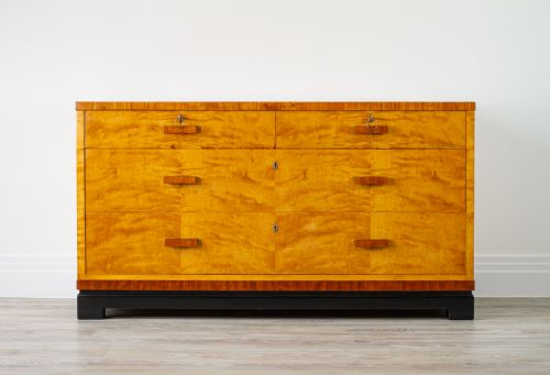 Birds Eye Maple Art Deco Chest of Drawers 1930'S