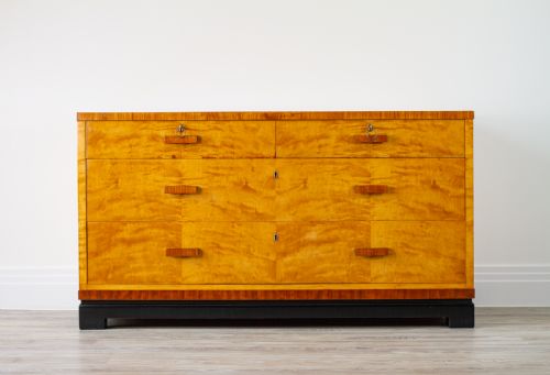 fig 1. Birds Eye Maple Art Deco Chest of Drawers 1930's