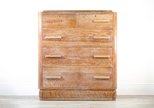 fig 1. Heal’s Style Limed Oak Chest of Drawers C.1930