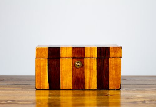 Striped Tea Caddy 1880