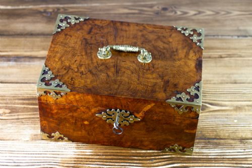 Large Burr Walnut Cigar Box