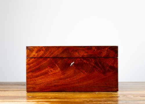 Flamed Mahogany Converted Tea Caddy