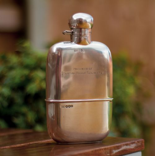 Walker & Hall Silver Hip Flask 1918