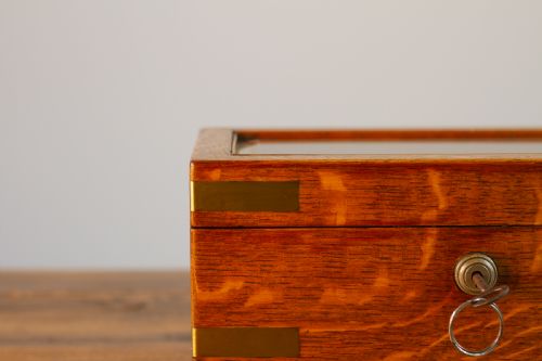 fig 1. Oak Brass Bound Display Box 1900
