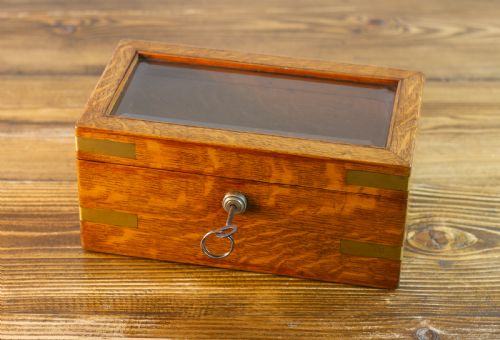 Oak Brass Bound Display Box 1900