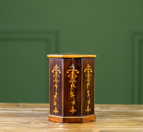 Tall French Rosewood Tea Caddy 1880