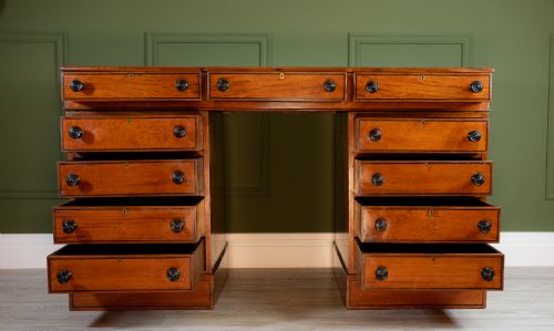 fig 1. Victorian Satinwood Pedestal Desk c.1880