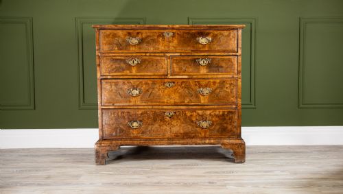 George II Burr Walnut Secretaire Chest of Drawers