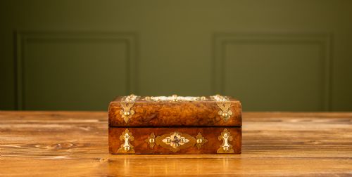 Burr Walnut Card & Games Box C.1870