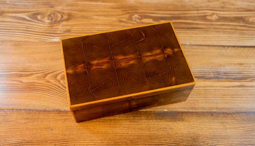 RARE LABURNUM OYSTER COLLECTORS BOX C1920 - ADDITIONAL PHOTO 7