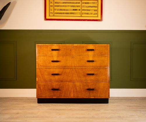 ART DECO WALNUT CHEST OF DRAWERS 1930'S - ADDITIONAL PHOTO 1