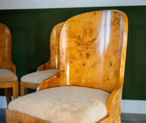 FOUR ART DECO BURR MAPLE TUB CHAIRS - ADDITIONAL PHOTO 9