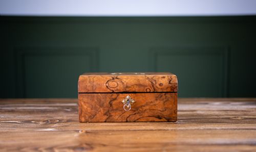 fig 1. Burr Walnut Jewellery Box c.1880