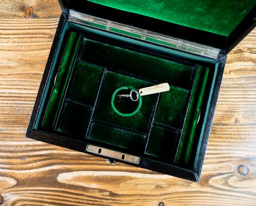 LEATHER JEWELLERY BOX C1920 - ADDITIONAL PHOTO 7