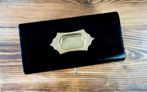 RECTANGULAR LEATHER JEWELLERY BOX 1920 - ADDITIONAL PHOTO 5